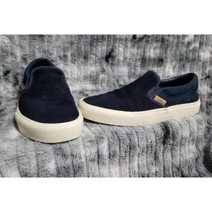 vans navy suede 6.5 women’s classic slip on sneaks